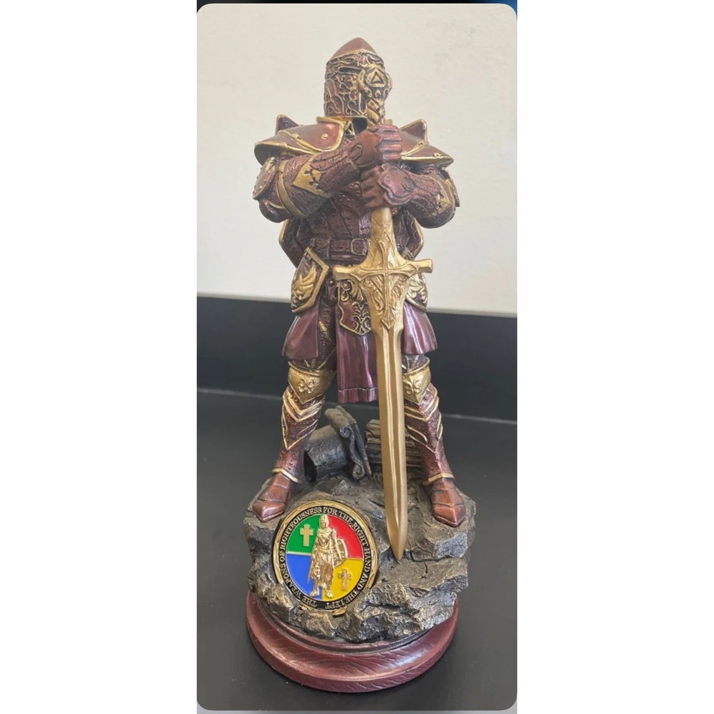 Bradford Exchange " Armor of‎ God" Bronze Sculpture Cold Cast Challenge Coin